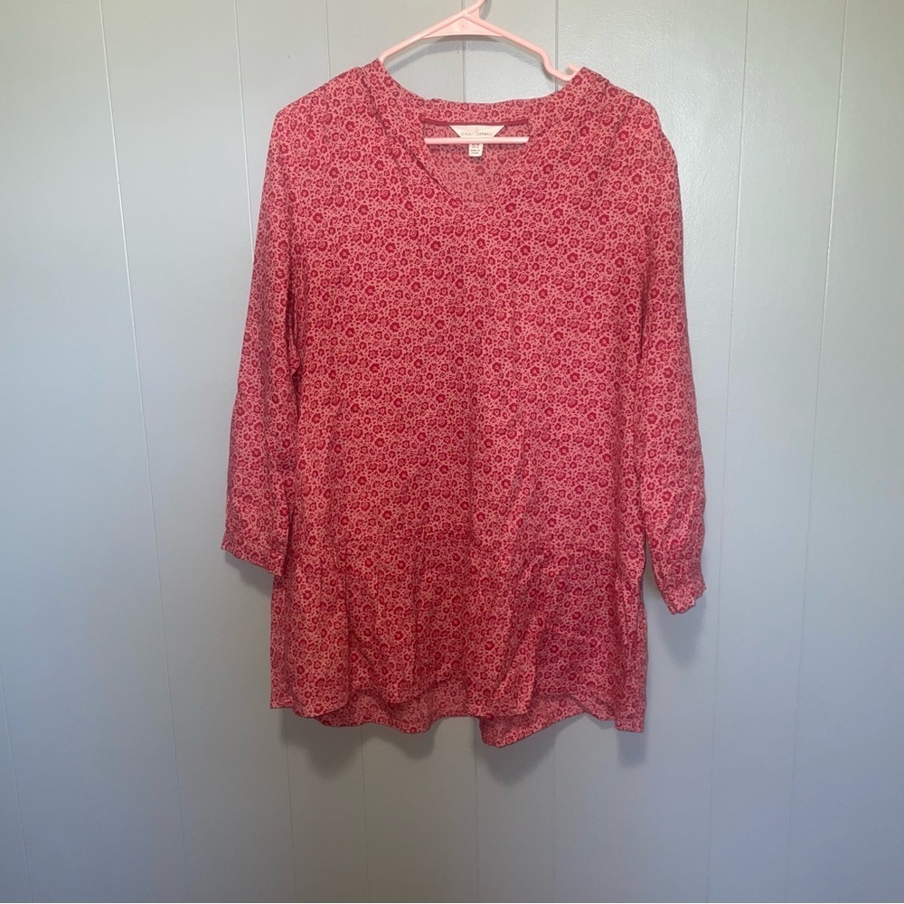 Seasalt Cornwall Colarossi Tunic Pink Floral Blouse Size 12 - Picture 2 of 7
